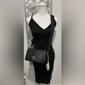 NWT Valentino Orlandi Black Quilted Purse w/ Gunmetal Hardware